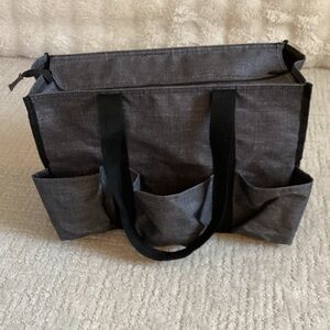 Thirty-One zip top organizing utility tote in charcoal